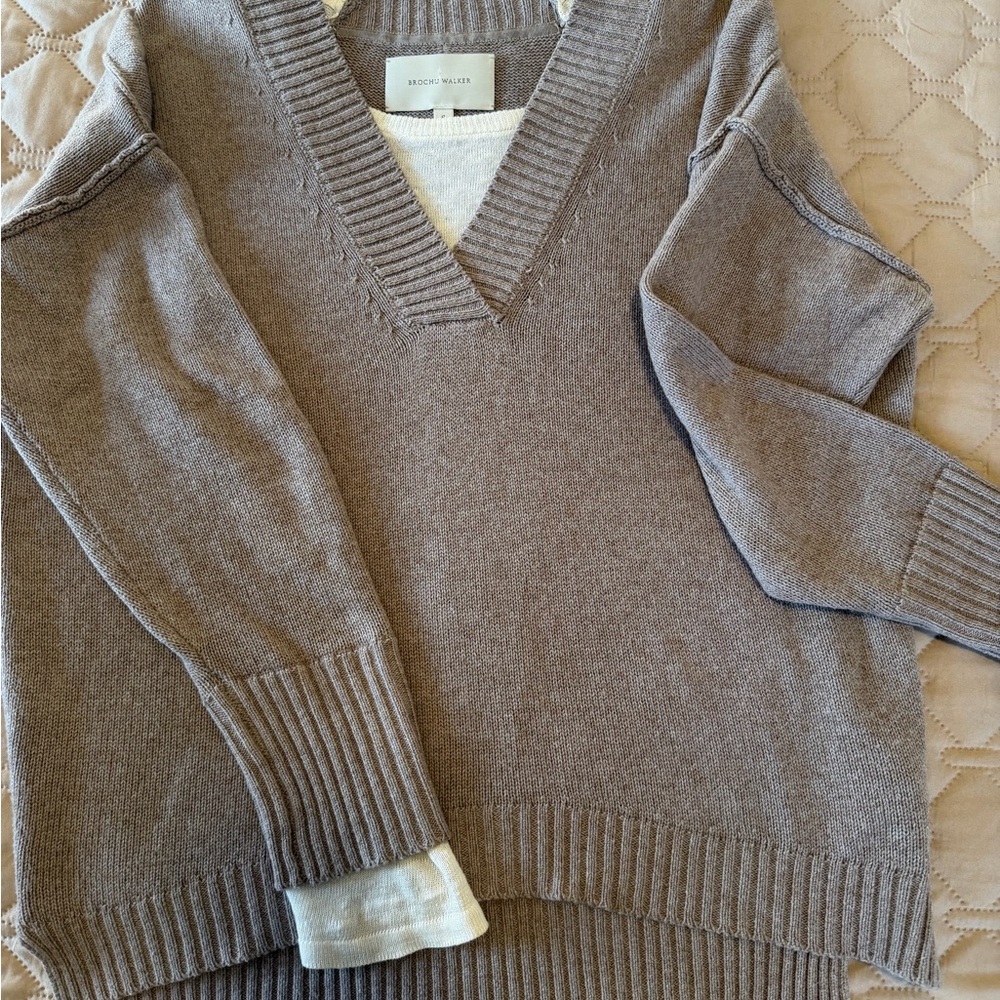 Brochu Walker layered V-Neck Sweater cotton/cashmere blend